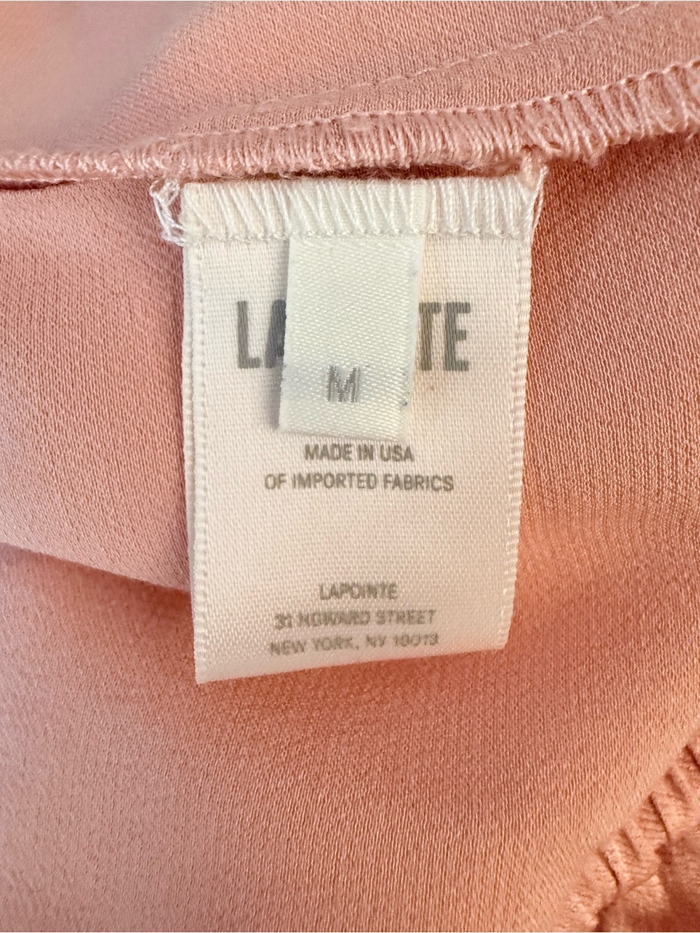 LAPOINTE Peach Fine Textured Satin Wide Leg Pants MD High Rise $690 Luxury Flowy - Picture 10 of 16